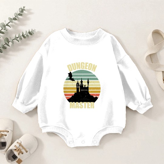 Dungeon Master - Bez I'm DM Smiles Retro Dragon Baby Romper Sweatshirts