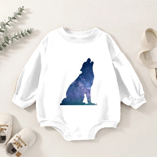 Galaxy Wolf Baby Romper Sweatshirts