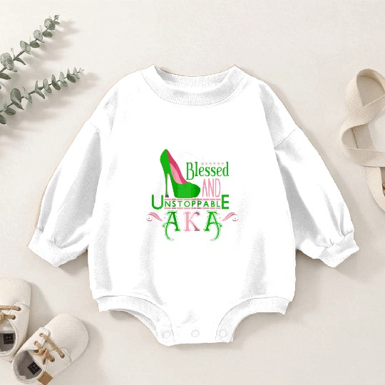 Womens AKA inspired Blessed AKA AKA sorority Alpha Baby Romper Sweatshirts