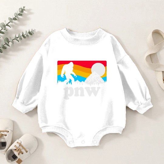 PNW Pacific Northwest Bigfoot Baby Romper Sweatshirts