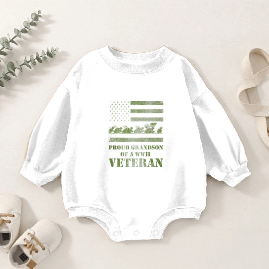 World War 2 Ii 80th Anniversary Proud Grandson Of Baby Romper Sweatshirts
