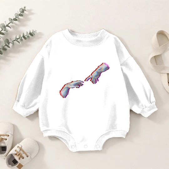 Creation of Adam Vaporwave Aesthetic Italian Art Baby Romper Sweatshirts