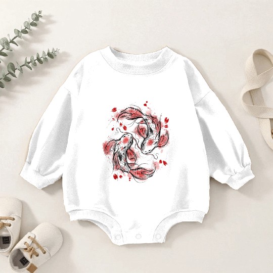 Japanese Koi Fish I Koi Carp Pond Japan Tattoo Baby Romper Sweatshirts