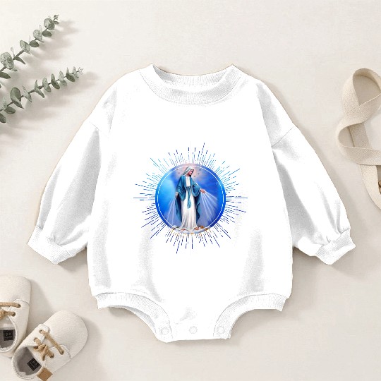Virgin mary madonna maria ave maria catholic bibel Baby Romper Sweatshirts