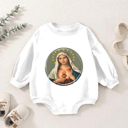 Virgin mary madonna maria ave maria catholic bibel Baby Romper Sweatshirts