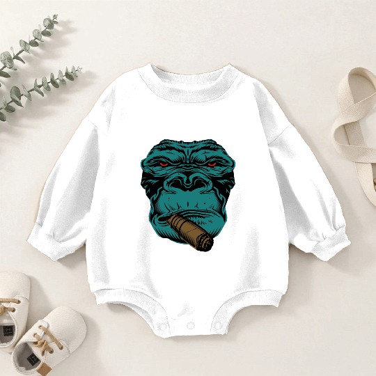 Smoking Gorilla Baby Romper Sweatshirts