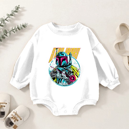 Star Wars Boba Fett Neon Blaster Vintage Graphic Baby Romper Sweatshirts