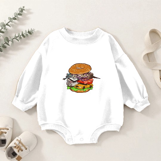 New York City Bagel with Everything NYC Baby Romper Sweatshirts