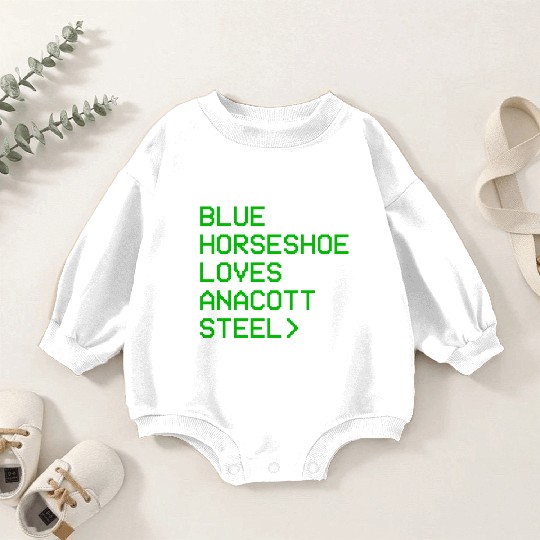 Blue Horseshoe Loves Anacott Steel Baby Romper Sweatshirts