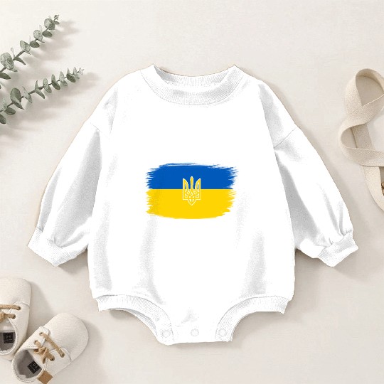 I Stand with Ukraine Ukraine Flag Baby Romper Sweatshirts