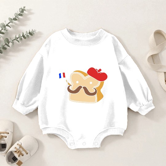 France French Humor Foodie Bonjour French Bread Baby Romper Sweatshirts