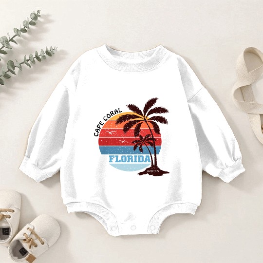 Cape Coral Est.1973 Vintage Florida summer Gift Baby Romper Sweatshirts