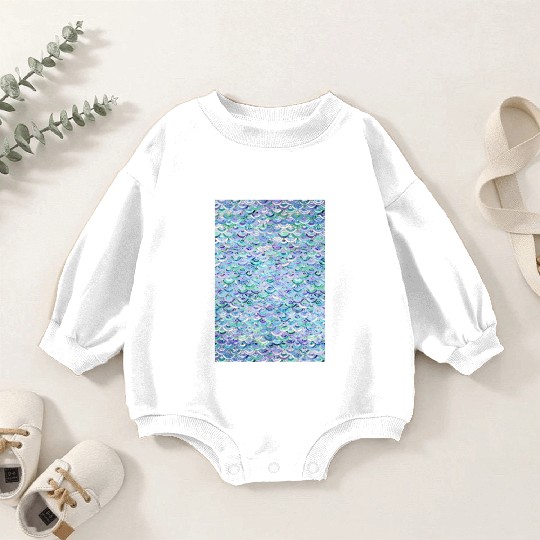 Marble Mosaic in Sapphire and Emerald Baby Romper Sweatshirts