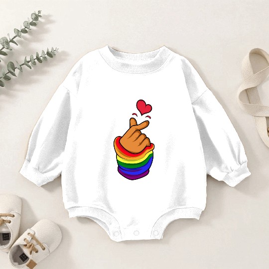 LGBT Korean Heart Transgender Gift Baby Romper Sweatshirts