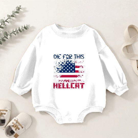 Die For This Hellcat- Vintage US Flag Baby Romper Sweatshirts