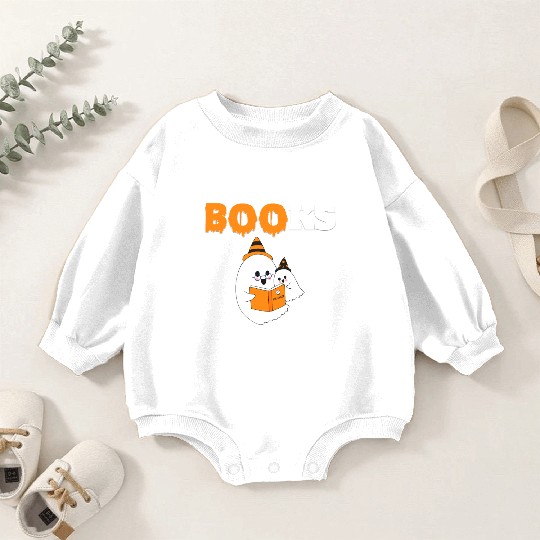 BOO Halloween Librarian Library English Teacher Baby Romper Sweatshirts