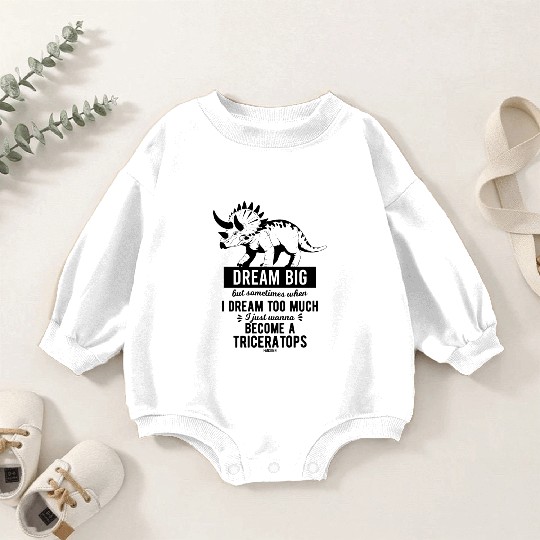 Triceratops Dino saying children Baby Romper Sweatshirts