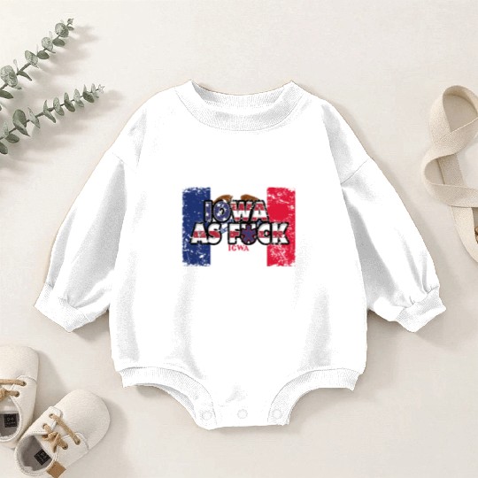 America US Flag State Flag Iowa Baby Romper Sweatshirts