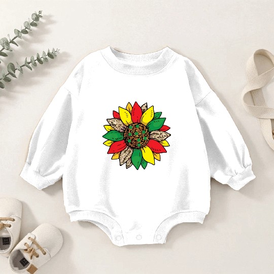 Juneteenth sunflower , African American holiday Baby Romper Sweatshirts