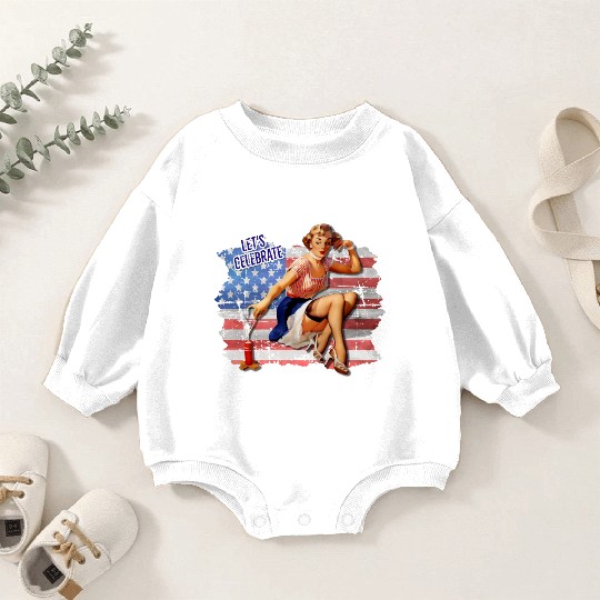 Lets Celebrate 4th july independence day USA Baby Romper Sweatshirts