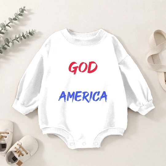 Patriotic USA God Bless America Baby Romper Sweatshirts
