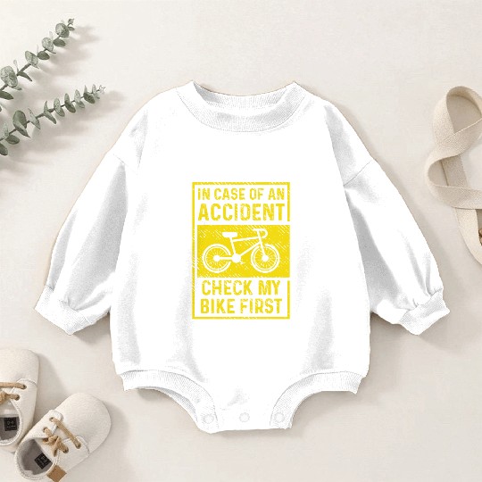 Check my Bike Cyclist Gift Baby Romper Sweatshirts