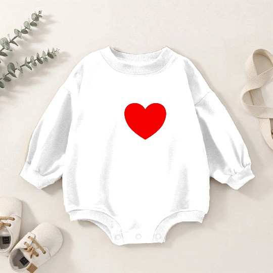 I Love Football Red Heart Football Lover Football Baby Romper Sweatshirts