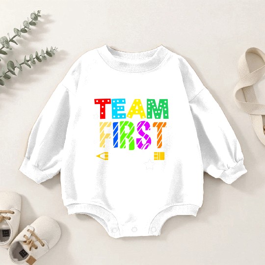 Team First Grade For Elementary Teacher Baby Romper Sweatshirts