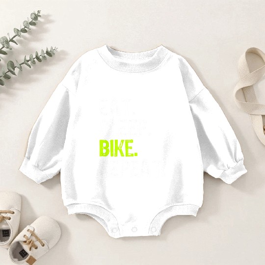 Eat Sleep Bike Repeat Biking Cycling Cyclist Gift Baby Romper Sweatshirts