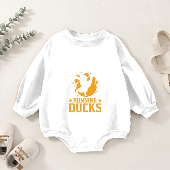 Easily Distracted By Running Ducks Baby Romper Sweatshirts