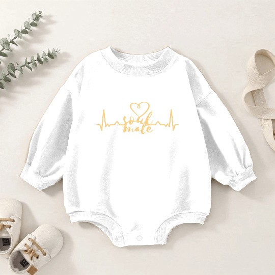 Soulmate Valentinsday heartbeat Baby Romper Sweatshirts