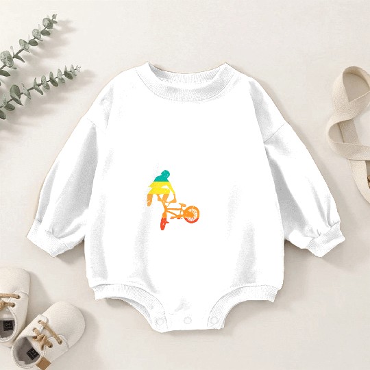 BMX Biker Racing Stunt Baby Romper Sweatshirts