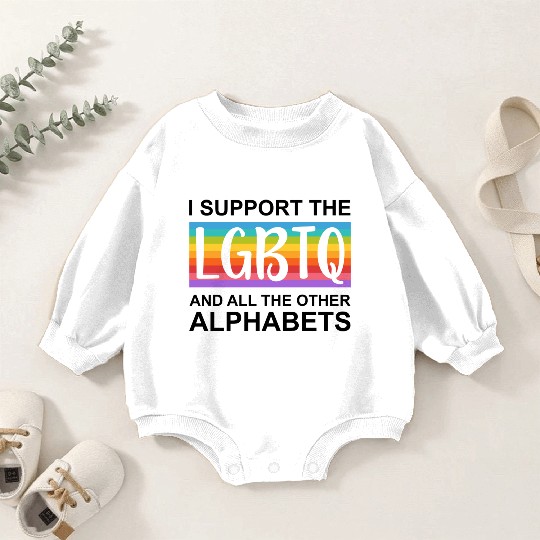 I Support LGBTQ Baby Romper Sweatshirts Design | Pride Month