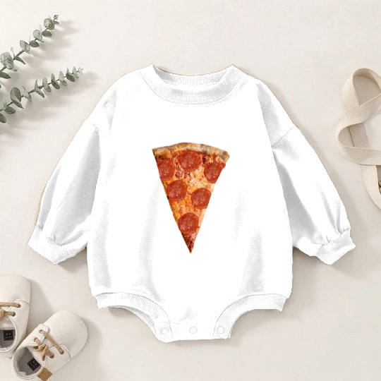 Pepperoni NY Style Pizza Slice Baby Romper Sweatshirts