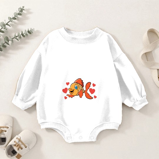 Fishing Valentine Gift Him Her My Fish Loves Me Baby Romper Sweatshirts