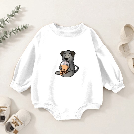 Boba Bubble Tea Irish Wolfhound Baby Romper Sweatshirts