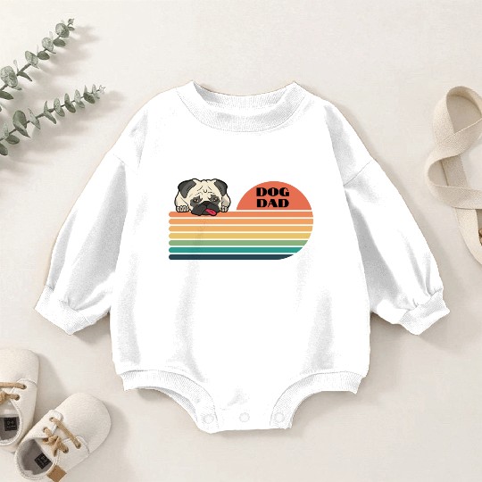 Retro Pug Lover Gift Baby Romper Sweatshirts