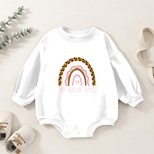Tiny Human Tamer Bohemian Rainbow Daycare Teacher Baby Romper Sweatshirts