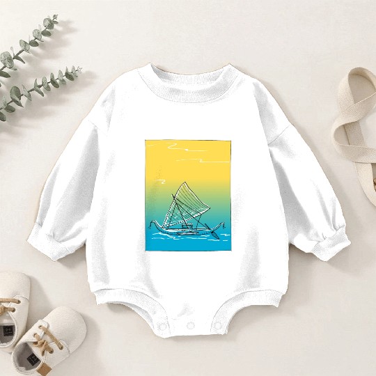 sailing canoe Baby Romper Sweatshirts