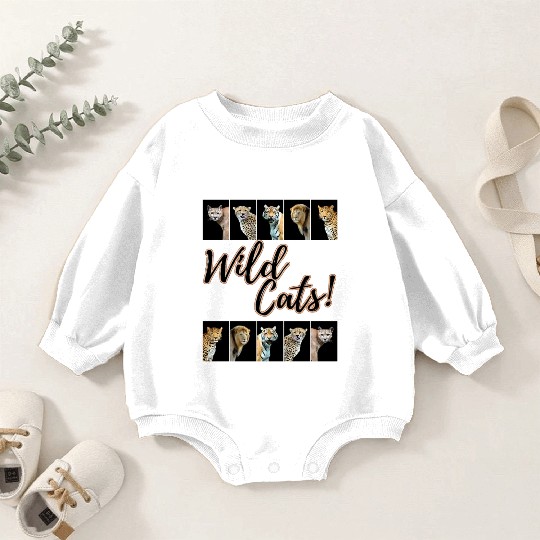 WILDCATS! | Lion, Leopard, Cheetah, Puma, Tiger Baby Romper Sweatshirts