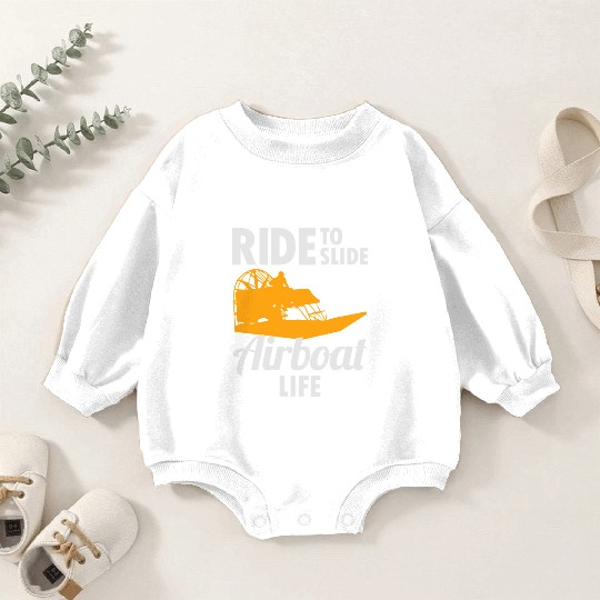 Airboat Fanboat Airboating Swamp boat Race Ride Baby Romper Sweatshirts
