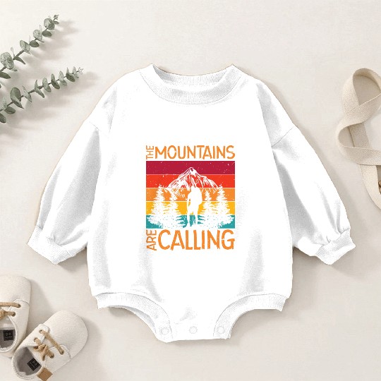 The Mountains are Calling Outdoor Mountain Hiking Baby Romper Sweatshirts