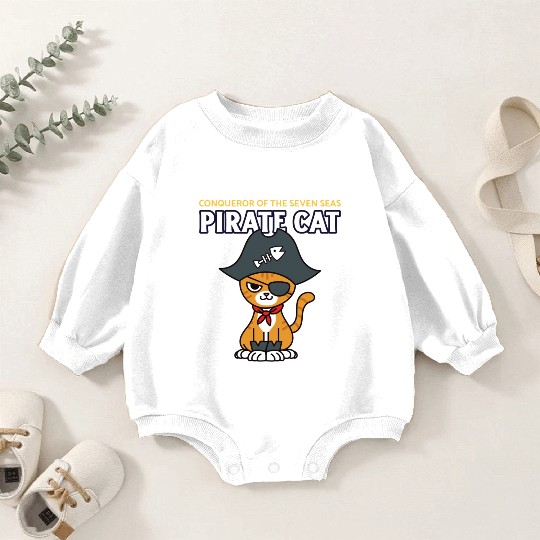 Pirate Cat Baby Romper Sweatshirts