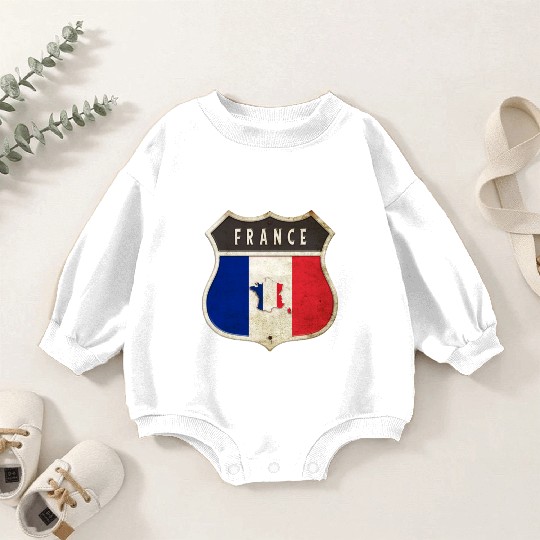 France coat of arms flags design Baby Romper Sweatshirts