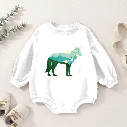 Mountain Wolf Baby Romper Sweatshirts