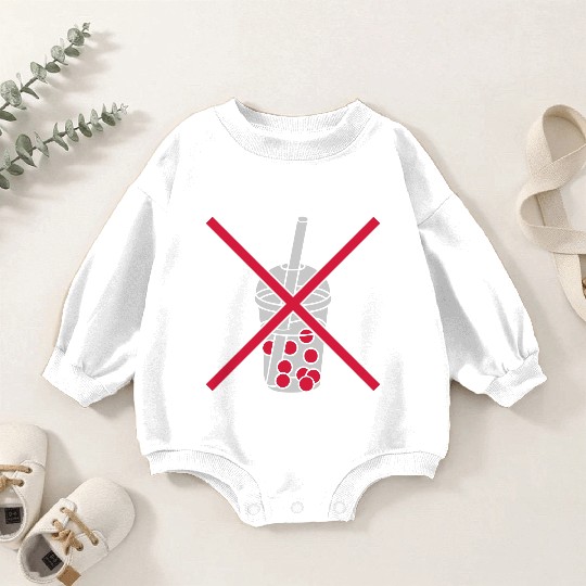 Zone bubble tea forbidden Baby Romper Sweatshirts