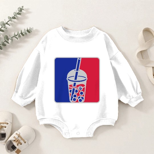 Red blue bubble tea Baby Romper Sweatshirts