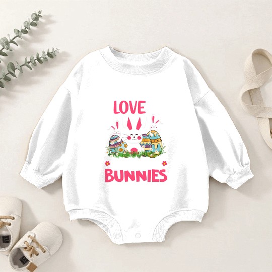 I Love My Dispatcher Bunnies Easter Day Funny Baby Romper Sweatshirts