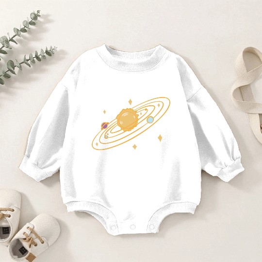 solar system with sparkles doodle Baby Romper Sweatshirts