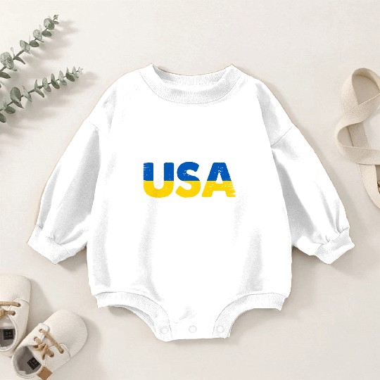 I Stand with Ukraine Ukraine Flag Baby Romper Sweatshirts